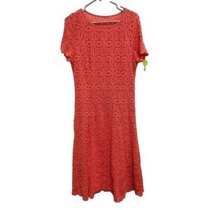 RN Studio By Ronni Nicole Womens A-Line Dress Size 14 Coral Lace Short Sleeve